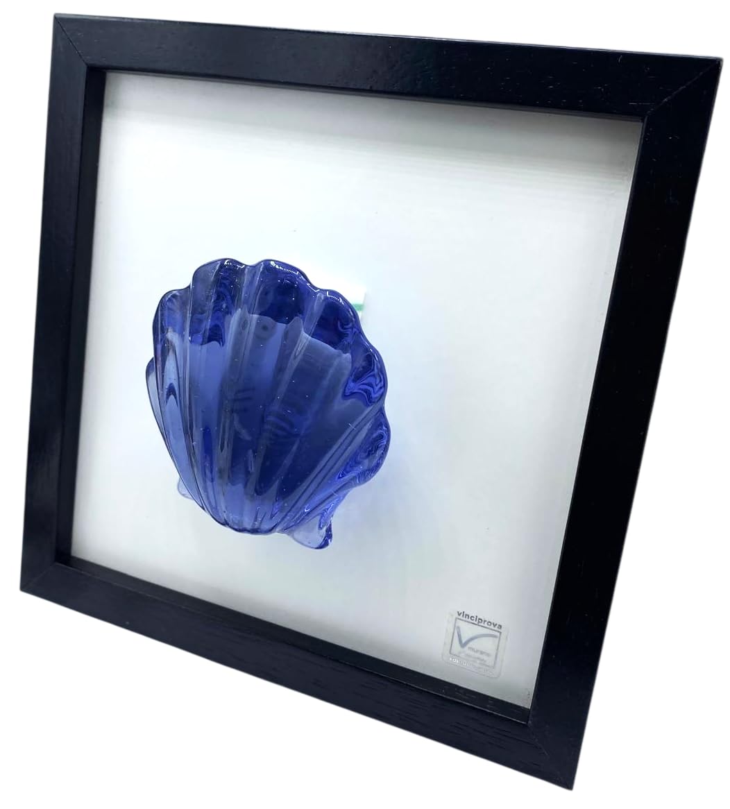 Yalos Tableau coquillage bleu en verre de Murano fabriqué en Italie