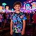 Enlifety Neon Boys Shirts Astronaut Printed Tees Tops 9-10T Cool 80S T-Shirt for 11-12 Years Party