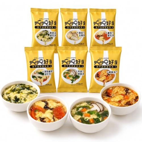 Soupe lyophilisée nomade 6 saveurs prête en quelques secondes
