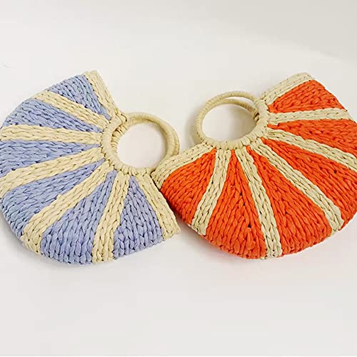 Bolso Tote Retro de Paja Tejido a Mano para Mujer miniatura 3