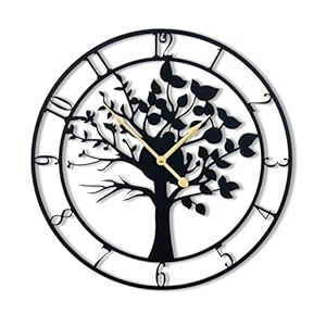 20inch/50cm Large Tree of Life Wall Clock for Bedroom,Living Room,Battery Operated Metal Big Decorative Silent Non Ticking Wall Clocks for Farmhouse,Room Wall Decor (Tree of Life, 20 inches)