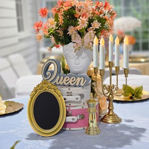 Image of Lezonic Flameless Battery Operated Candlesticks Flickering, 24Pcs White LED Battery Christmas Window Candles, 6 Inch Short Taper Candles Hanging Halloween Floating by Touch, No Remote