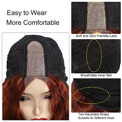 Clione Long Deep Wave Wig 28 Inch Synthetic Curly Wigs 4 Inch Fake Scalp Curly Lace Front Wigs For Women Natural Crimps Curls thumb #4