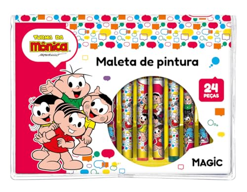 Kit Maleta de Pintura 24 peças Turma da Mônica