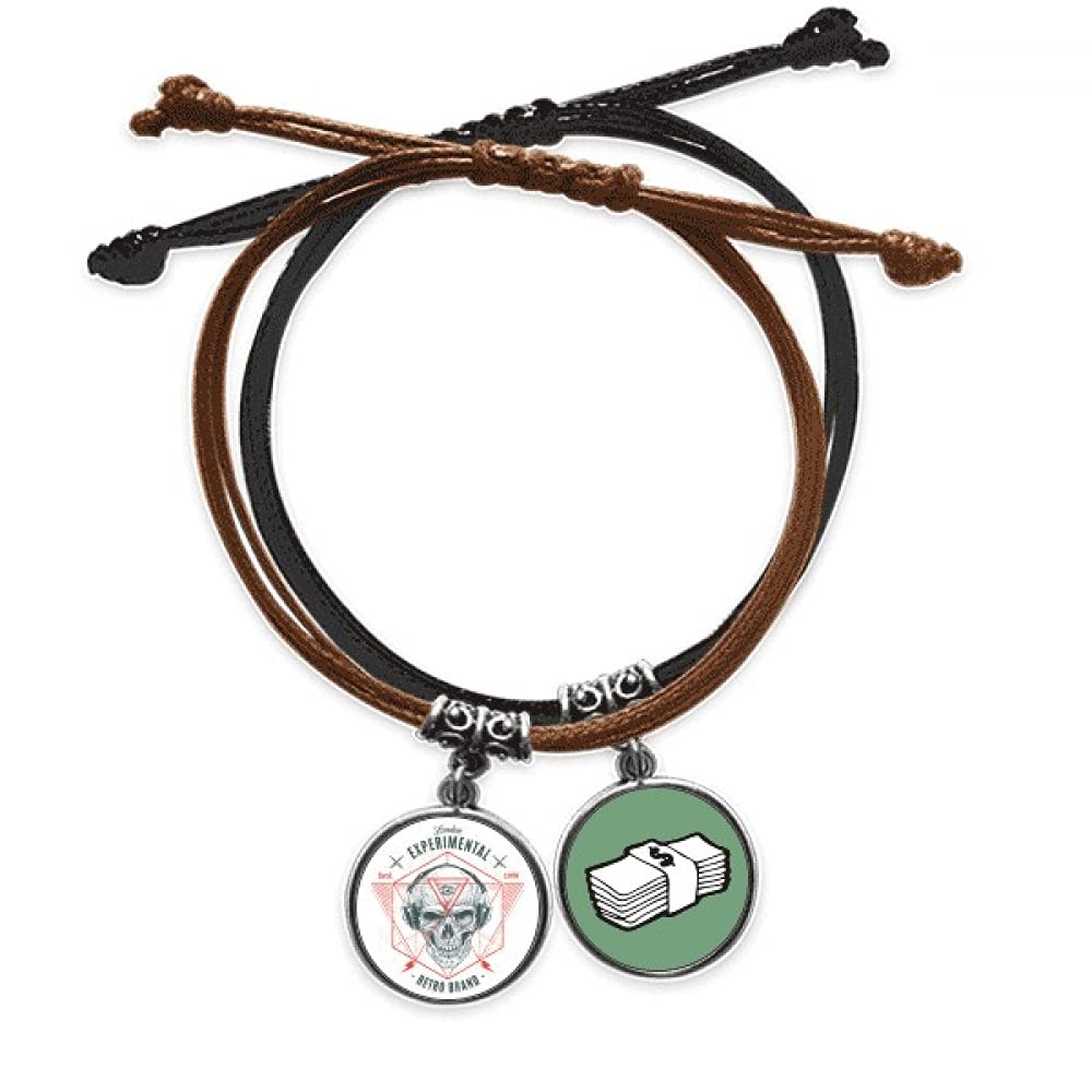 Pulsera de esqueleto indio en cuero genuino con acabados artesanales 3
