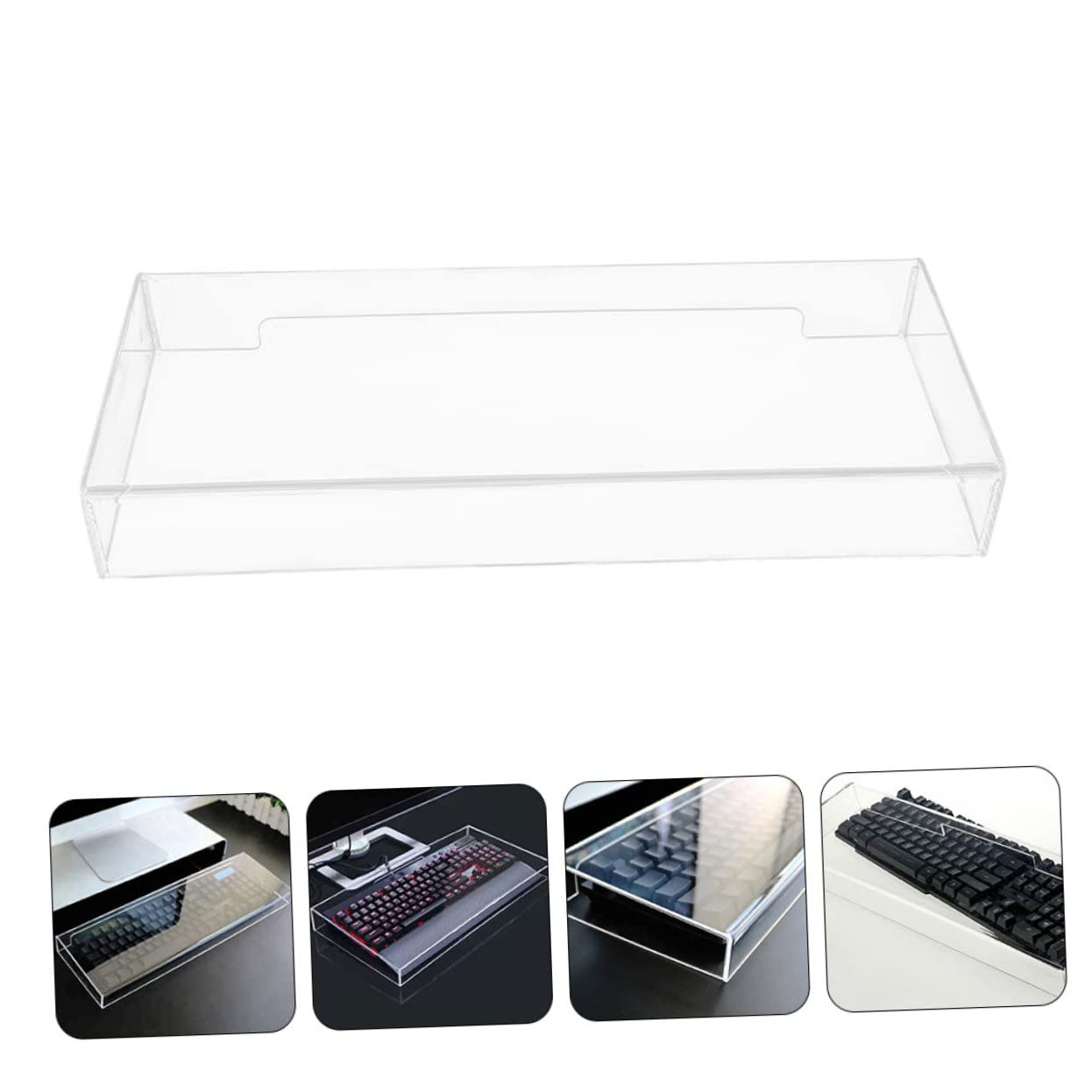 Protège-Clavier Transparent en Acrylique pour Clavier de Bureau