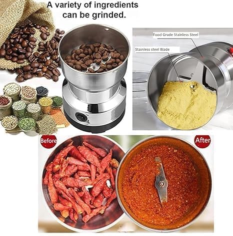 Image of Stainless Steel Nima Grinder | Multifunctional Grinder | Smash Machine Coffee Beans Electric Grinder | Household Mixer Grinder (Pack of 1)