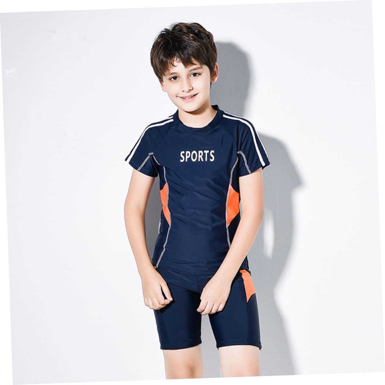 Abaodam Costume da Bagno per Ragazzi in Due Pezzi Leggero in Nylon e Poliestere Design Elegante, per Beach e Atmosfera Estiva, Facile da Trasportare