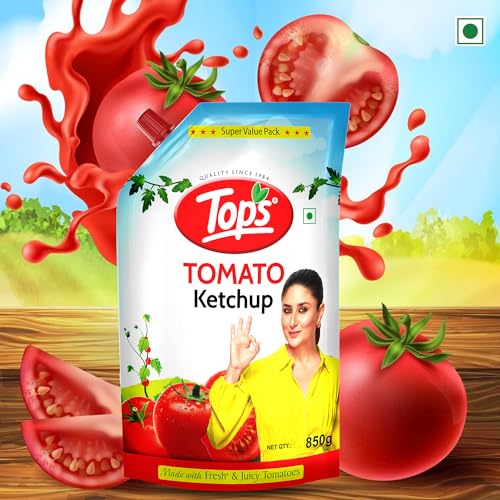 Image of TOPS Tomato Ketchup Spout -850 gm Spout | Made with the goodness of juicy hand-picked tomatoes| No Added Colour & Flavour