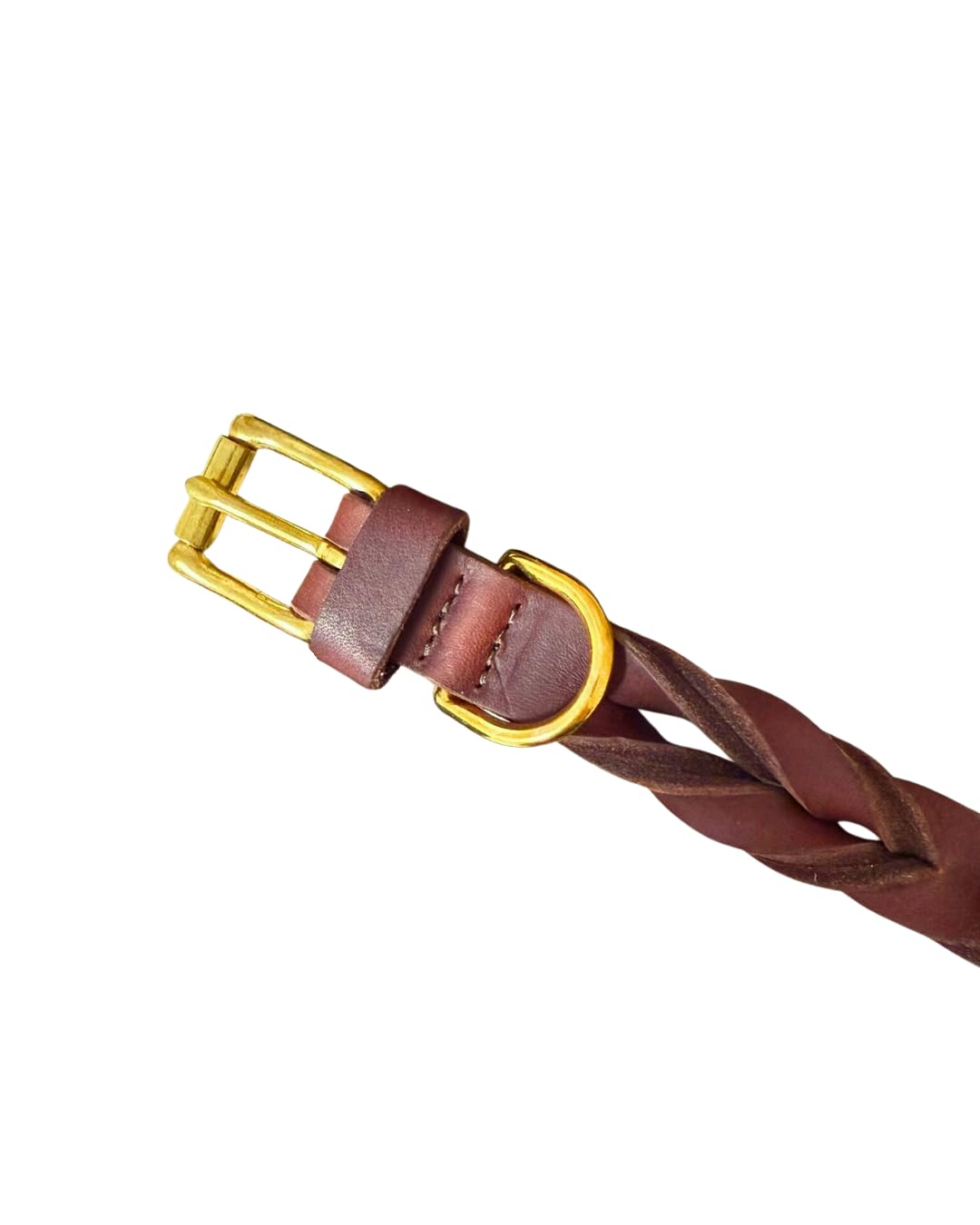 Hundehalsband Abby - Weiches Fettleder - Geflochten - Made in Germany - Kastanienbraun L (45-52,5cm Halsumfang, 2,7cm breit)