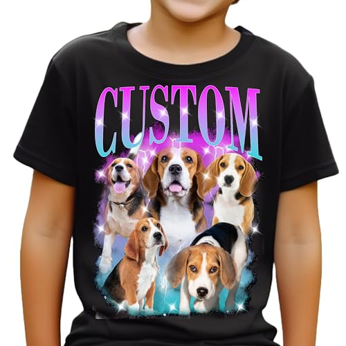 Custom Your Own Youth T-Shirt, Bootleg Rap Tee, Personalized Gifts for Couple Shirts,Your Custom Photo and Text T Shirt, Including Graphic Tee and Dog Shirts, Insert Your Design Shirt