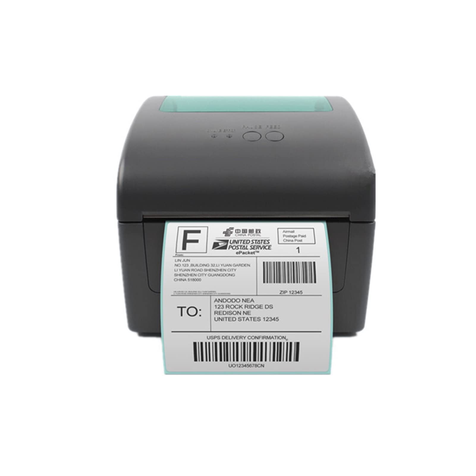 Express Electronic Waybill Epacket Logistics Shipping Invoice Product Price Sticker Label 20-104mm Thermal Barcode Printer(Black)