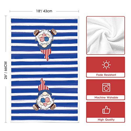 Artoid Mode American Flag Gnomes 4Th Of July Kitchen Dish Towels, 18 X 26 Inch Patriotic Liberty Tea Bar Coffee Hand Towel Gift Ultra Absorbent Set Of 2 #TOP5