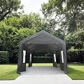 10x20 ft Outdoor Canopy Carport Portable Car Tent Garage Heavy Duty Outdoor Canopy with Sidewalls, Outdoor Large Storage Shed Truck Tent Car Tents for Camping SUV, Grey