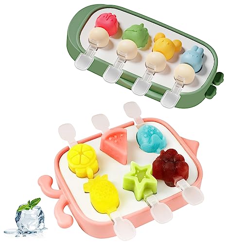 2 Stück Silikon-Eisformen - Wiederverwendbare Dino & Raketen Formsets Für Selbstgemachtes Eis