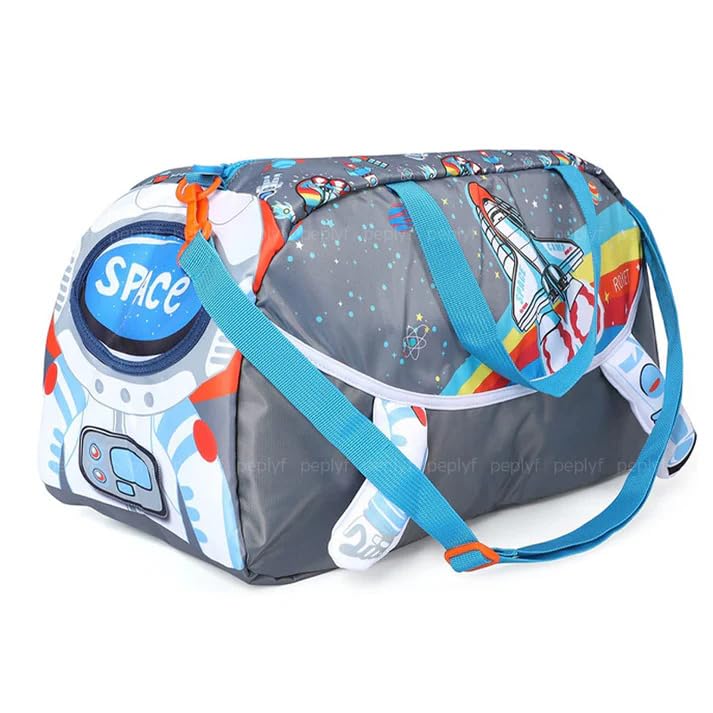 Image of 3D Design Duffle Bag for Kids & Adult| Large Compartment Foldable Luggage with Shoulder Strap | Lightweight Travel & Short Trips Storage Organizer for Women (Space)