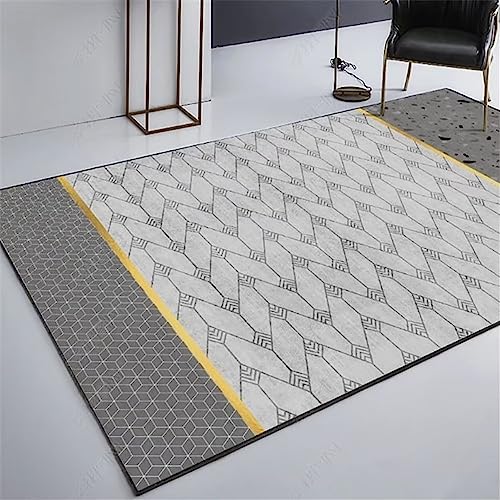 Tapis de sol gris style stripe simple pour réchauffer une chambre fille