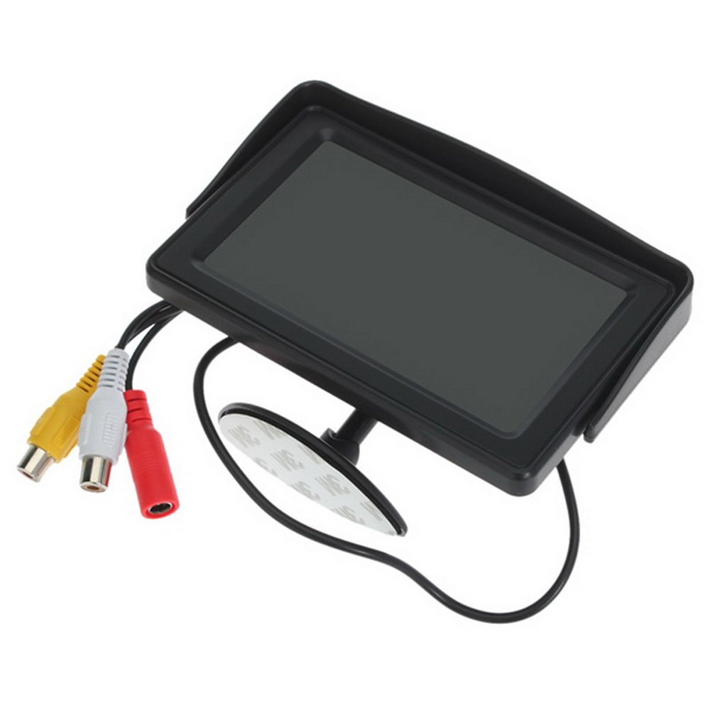 2 en 1 monitor del estacionamiento del coche de 4.3 pulgadas Monitor de video del LCD del coche con la cámara de la vista posterior delantera imagen y línea de estacionamiento de la ayuda del espejo