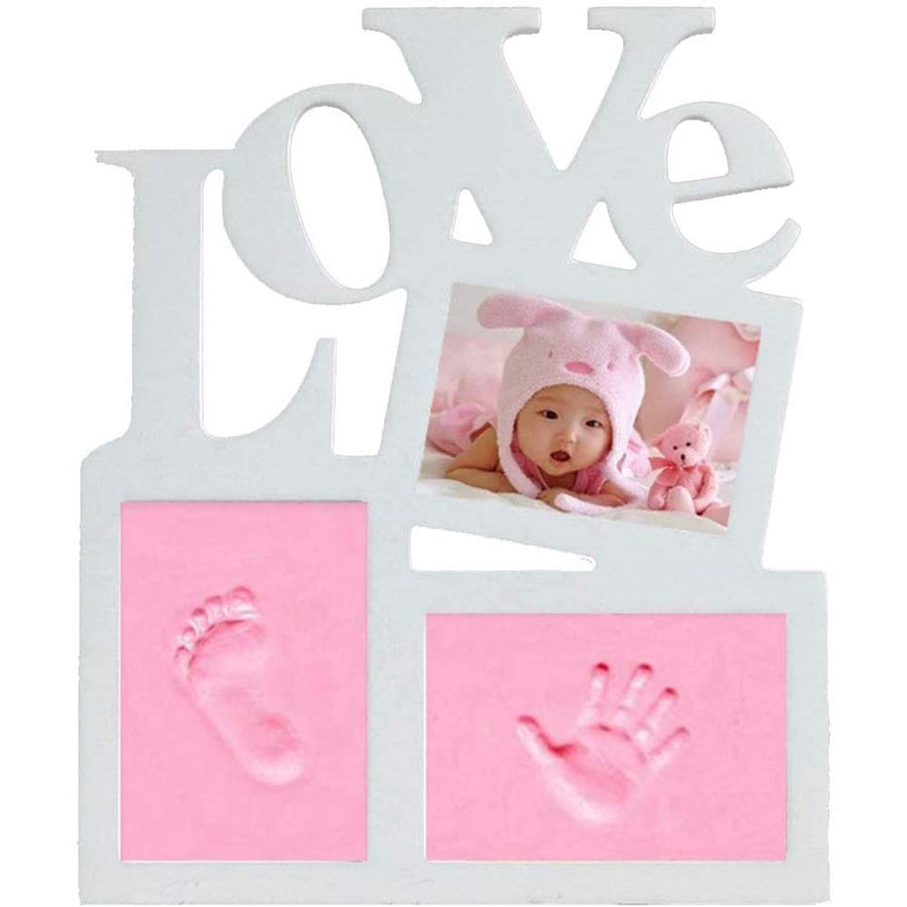WZM Familia Love Set de Marco de Fotos y Huellas Bebé en Arcilla – Recuerdo Las Huellas de Mano y Pie – Regalos para Bebes deHabitación Bebé (Color : D)