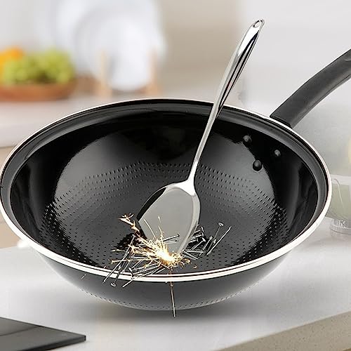 Wok de acero al carbono 34cm fondo redondo tradicional miniatura 4