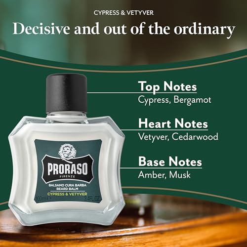 Proraso Beard Balm, Cypress & Vetyver, 100ml, Fresh Scented Beard Balm for Men Softens, Protects and Eases Itching and Discomfort, Made in Italy - Image 3