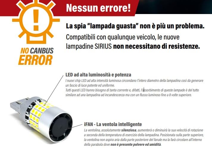 Sirius - Lampes LED Voiture 21/5 W - Lampes De Service LED, Compatibles