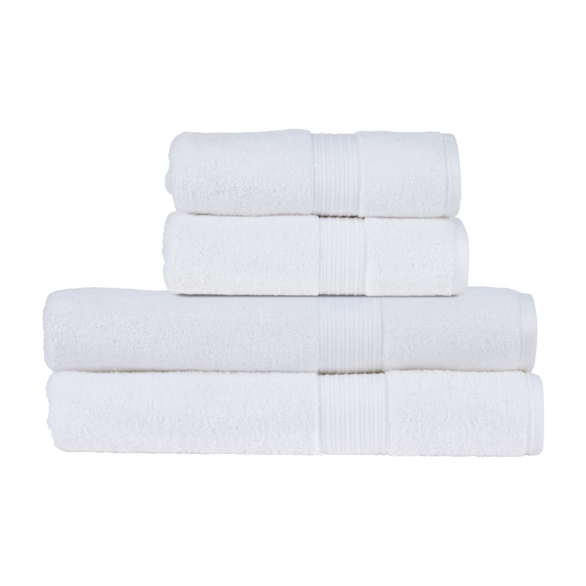 Christy Supreme Hygro 4 Piece Bath Sheet Set | White | 100% Luxury Supima Cotton | Ultra Soft | Super Absorbent | 650GSM | 2 Bath Sheets 2 Hand Towels