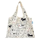 [ｓａｎＬｕｎａ] 2wayショッピングバッグ 折りたたみ エコバッグ （モノトーンドッグ）