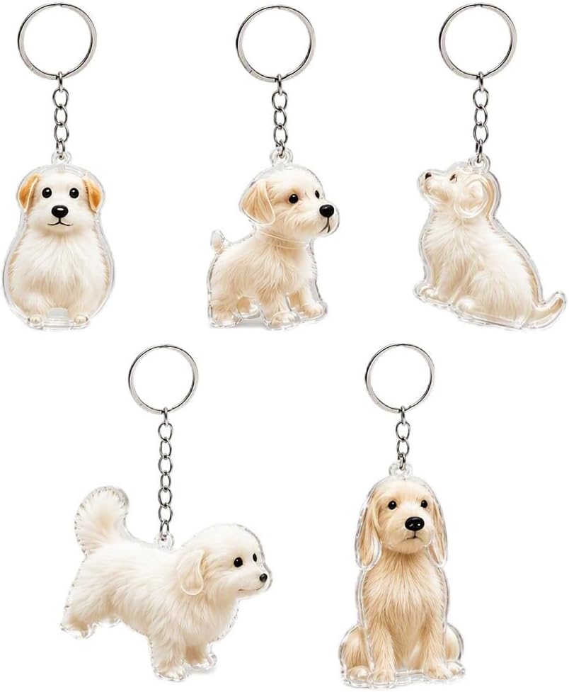 6 Pack Dog Hair Collector Keychain Charm, Dog Hair Keychain