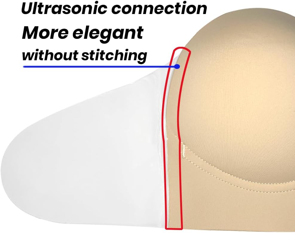 TITU Plunge Strapless Bra Push Up - Sticky Bra Invisible Adhesive for Backless Dress - Image 5