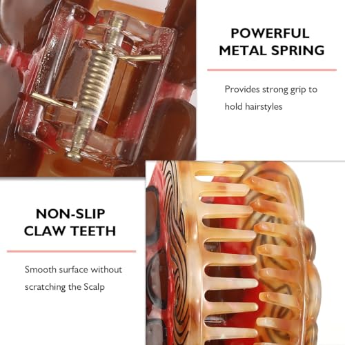 Novelty Pasta Design Acetate Hair Claw Clip, Personalized Cute Noodle Mother's Day Gift,Red and Brown 1PC