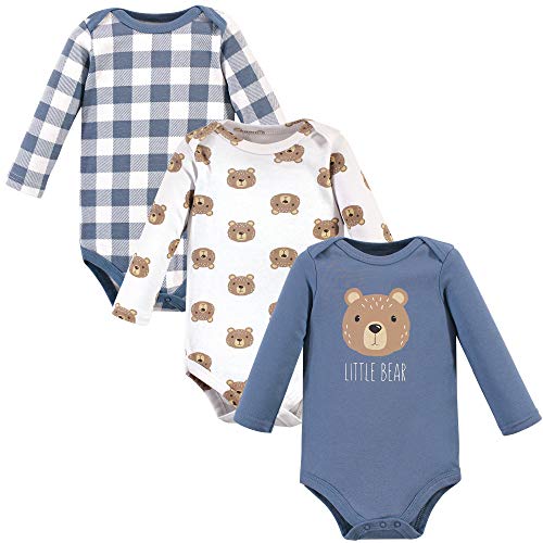 Image of Hudson Baby baby-boys Cotton Long-sleeve Bodysuits 3-pack