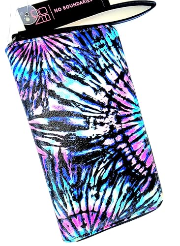 Billetera larga de mujer piel sintetica, cartera de gran capacidad organizador de tarjetas, bolsillo para monedas, monedero con cremallera completa y con agarradera de pulcera.