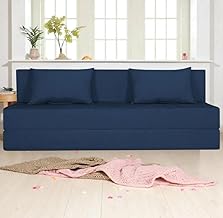Adorn India Easy 4 Seater Sofa Cum Bed | Velvet Fabric | Dark Grey | Plain Design | 6x6 Ft | Comfortable Seating | Washable Cover | Perfect for Home & Office