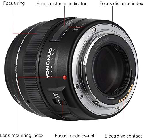 Yongnuo YN100 mm F2 Medium Teleobjektiv 100 mm F/2~F/22 Prime Lens Fixed Focal Length Aperture for Canon EOS Rebel… – Bild 7