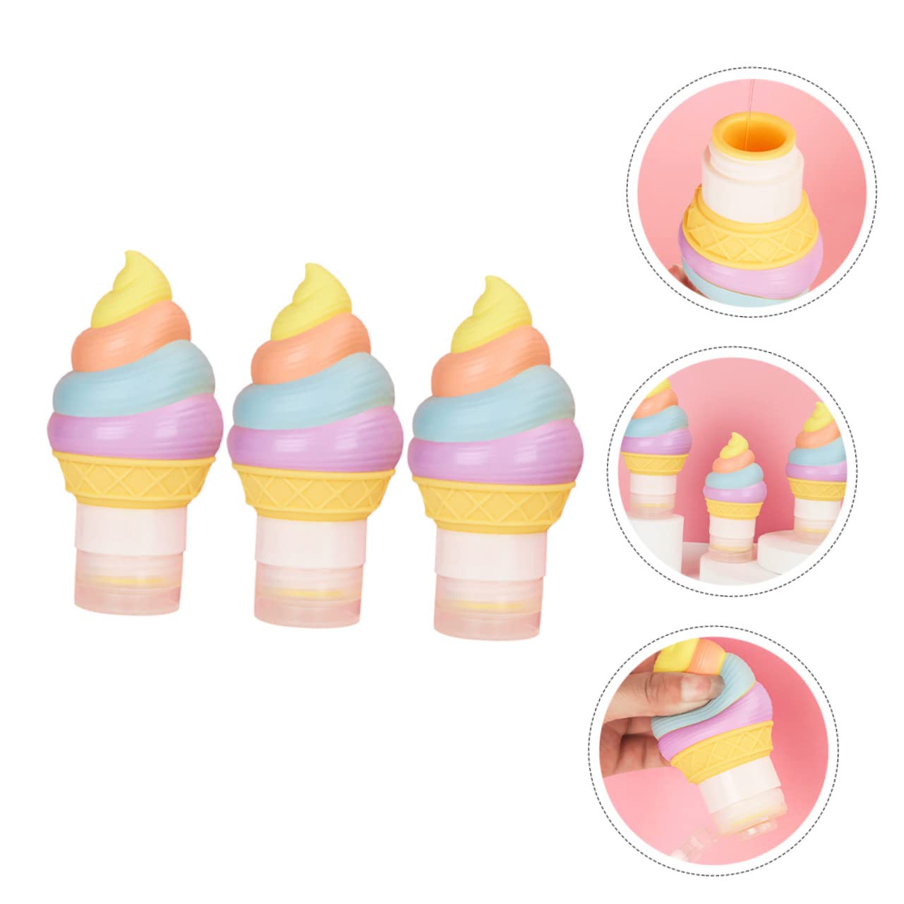 3 set Flacone Di Silice Flaconi Trasparenti Per Articoli Da Toeletta Bottiglie Da Viaggio A Bocca Larga Flaconi Comprimibili Per Neonati 3 pezzi * 3