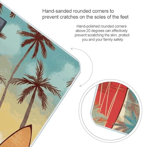 Báscula digital de baño Surfboard Palm Tree con vidrio templado miniatura 4