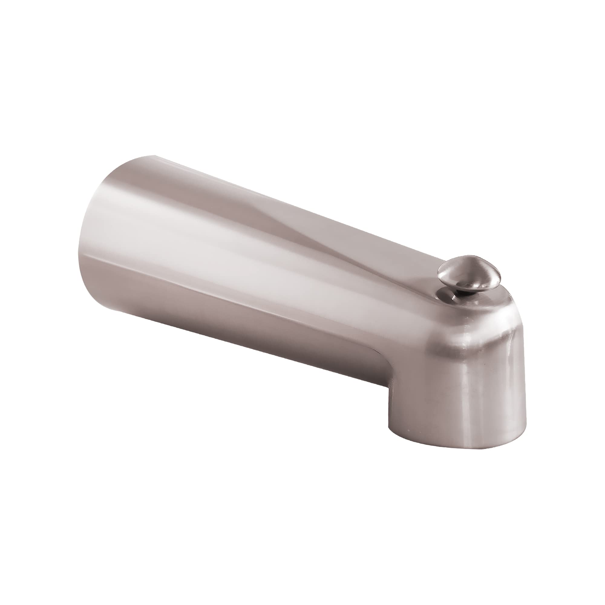 SENTO - Boquilla universal de níquel deslizante para bañera con desviador, grifo de metal duradero y resistente con desviador de ducha, tubo de cobre de 7 pulgadas y 1/2 pulgadas, níquel satinado