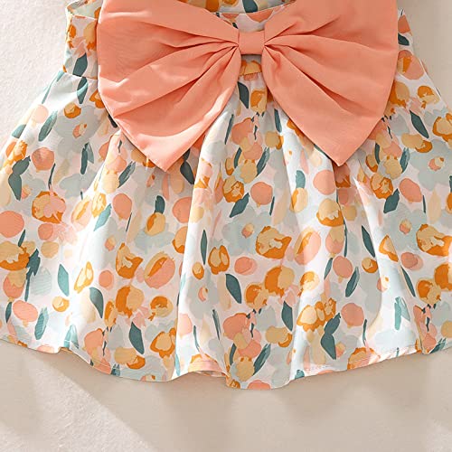 Lykmera Lindo vestido infantil para meninas, sem mangas, estampa floral, verão, praia, festa, vestid