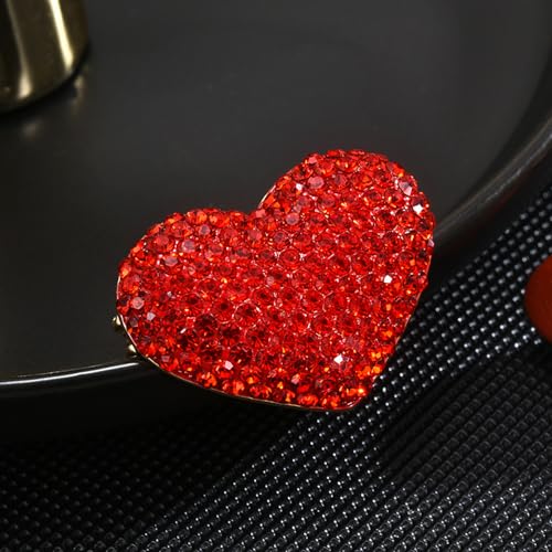 Image of Red Heart Love Brooch Lapel Pin Cubic Zirconia Classic for Party Dance Wedding Banquet for Women Ladies Girls Rhinestone Dress Suit Bouquet Corsage Accessories Jewelry Decor