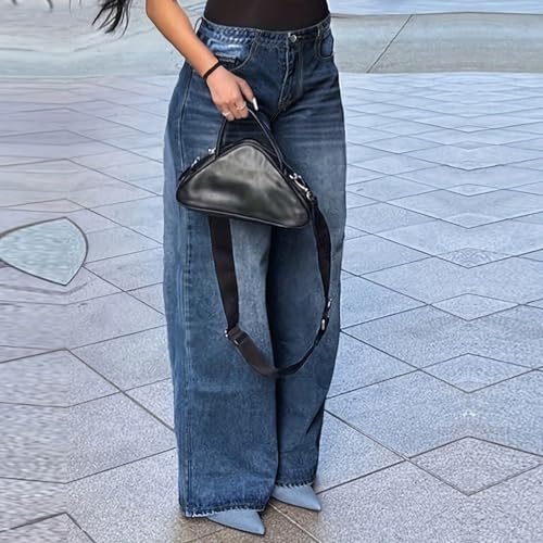 fanmpghleoo Wide Straight Leg Jeans for Women Trendy Baggy High Waisted Jeans Summer Casual Light Denim Trousers with Pockets3