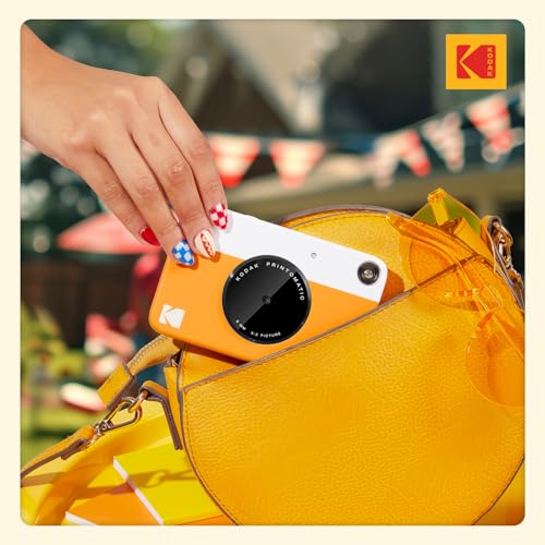 Image of KODAK Printomatic Full-Color Instant Print Digital Camera, Zink 2x3 inch (5.1x7.5 cm) Sticky-Back Photo Paper, 5MP, Portable, Creative Fun Gift for Birthday, Christmas, Holiday, Yellow