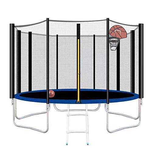 Poncho 12FT Trampoline with Hoop Combo Bounce Jump Trampoline for Kids Outdoor Entertainment