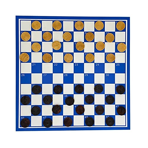 Schach 100 Zellen PVC Checker Schachbrett Holzschachstücke Set 41 * 41cm Folding Checkers Chess Games Board Chess (Color : Only Board)