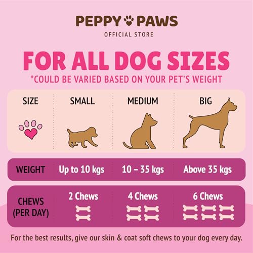 Image of Skin & Coat Soft Chews for Dogs - 120 Count | Omega 3, DHA, Biotin, Zinc, Vitamin E & C | Anti-Shedding, Itch Relief, Soft Fur Growth | Salmon Flavor | Natural, Non-GMO