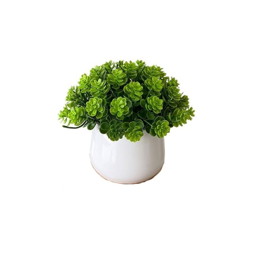 Kx9Lb8d Faux floor plant Artificial Potted Plants Mini Fake in Pots, Faux Decorative Grass Plant with White Plastic Pot for Home Decor
