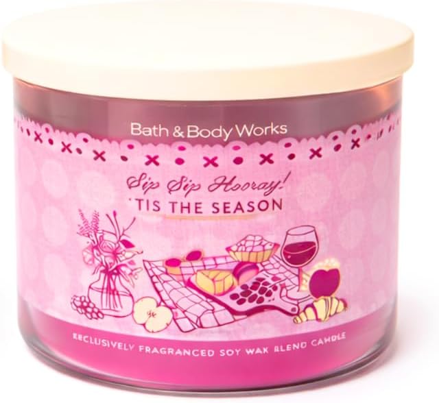 Bath & Body Works SUGARED Pine Needles & ’TIS The Season 3-Wick Scented Candles – 2-Piece Bundle (14.5 oz Each)