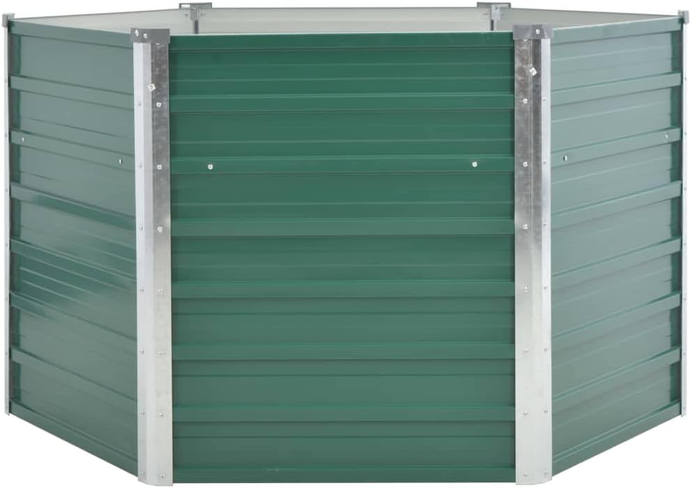 Garden Raised Bed Galvanized Steel,Herb Planting Box,Plants Privacy Fence,Industrial Planter,Raised Flower Bed,Balcony Raised Beds,for Deep-Rooted Vegetables,Flowers,50.8"x50.8"x31.3" Green