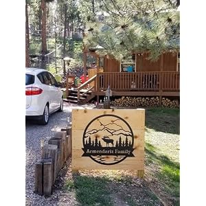 RealSteel Personalized Elk Metal Wall Art–Custom Rustic Home Decor with Mountain Landscape Perfect for Indoor Outdoor Spaces Hunting Lodge Cabin or Farmhouse Decoration