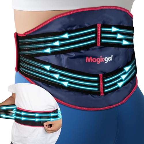 Magic Gel Ice Pack for Back - Reusable Cold Compress Hot and Ice Flexible Back Wrap for Hot or Cold Therapy - ICY Heat Pads Designed for Backs - Lower Body Cooling Packs